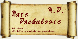 Mate Paskulović vizit kartica